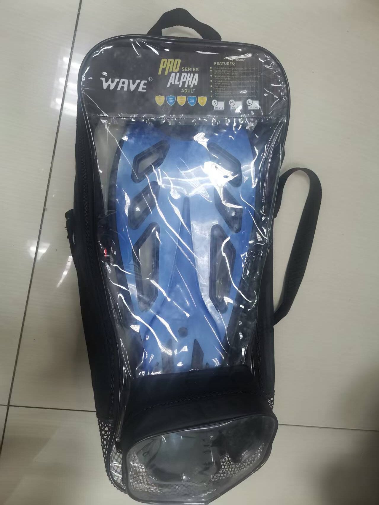 flippers storage sag specially adapted for sports equipment